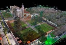 Imagen contextual en nube de puntos láser del Ex Convento de Tochimilco, Puebla : Foto © CNMH-INAH