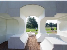 Serpentine Summer House 2016 designed by Kunlé Adeyemi (NLÉ); (10 June – 9 October); Photo © Iwan Baan