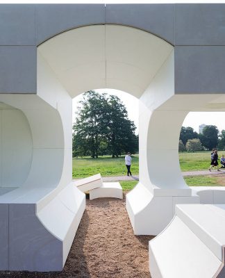 Serpentine Summer House 2016 designed by Kunlé Adeyemi (NLÉ); (10 June – 9 October); Photo © Iwan Baan