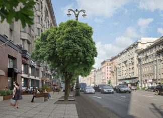 Diseño Ganador del Concurso para el Mejoramiento del Entorno Urbano de Tversakaya en Moscú : Render © PLAN B