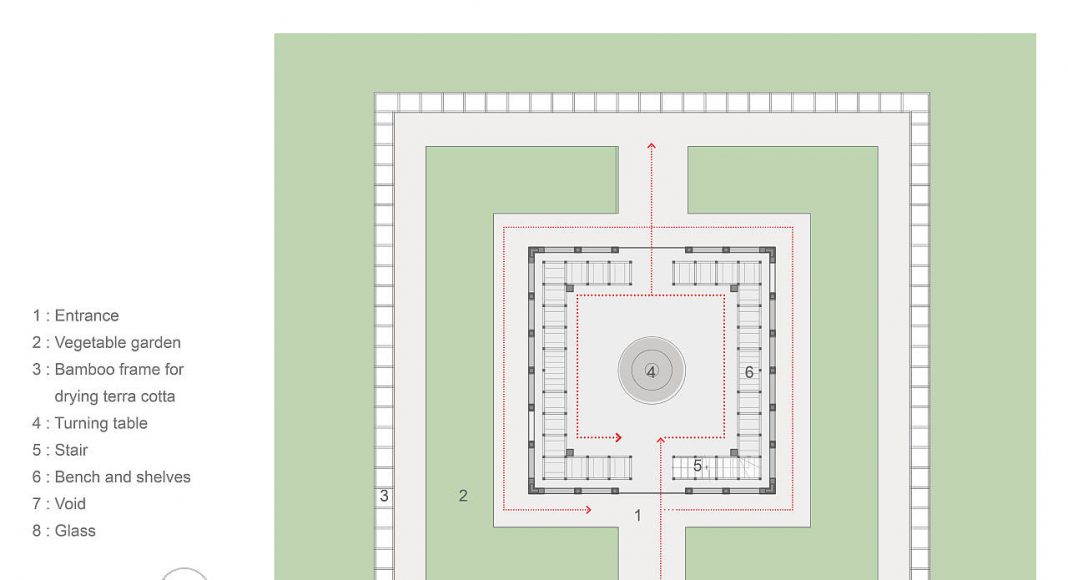 Terra Cotta Studio Ground Floor by Tropical Space : Drawing © TROPICAL SPACE