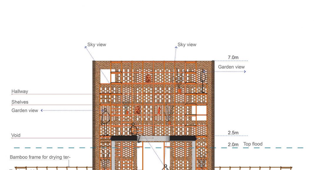 Terra Cotta Studio Section by Tropical Space : Drawing © TROPICAL SPACE