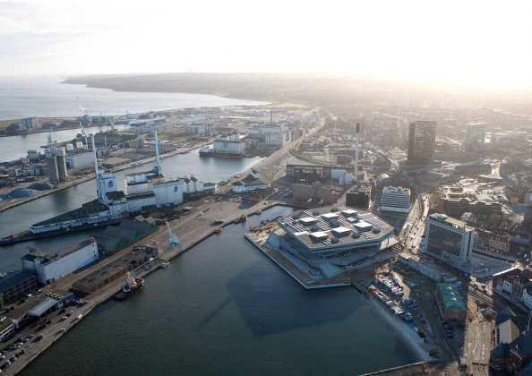 Dokk1 Aerial View by Schmidt Hammer Lassen Architects : Photo © Schmidt Hammer Lassen Architects
