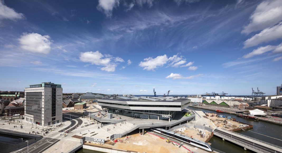 Dokk1 Exterior Under Construction by Schmidt Hammer Lassen Architects : Photo © Schmidt Hammer Lassen Architects