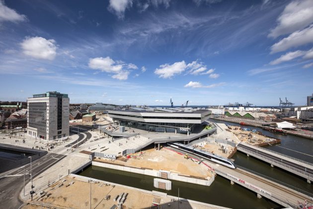 Dokk1 Exterior Under Construction by Schmidt Hammer Lassen Architects : Photo © Schmidt Hammer Lassen Architects