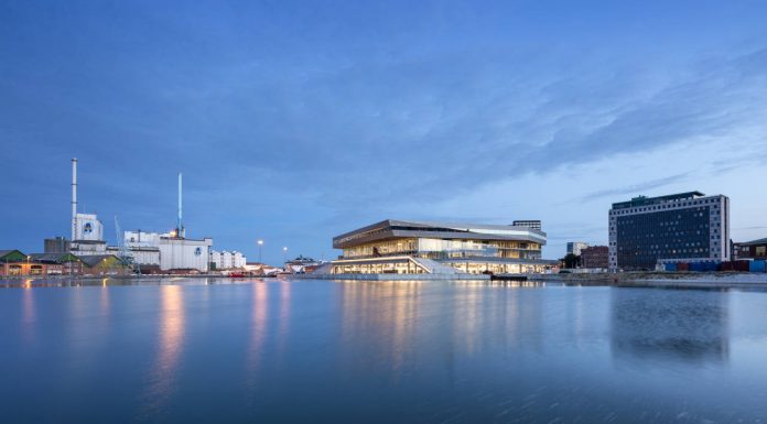 Dokk1 View from the Harbor by Schmidt Hammer Lassen Architects : Photo © Schmidt Hammer Lassen Architects