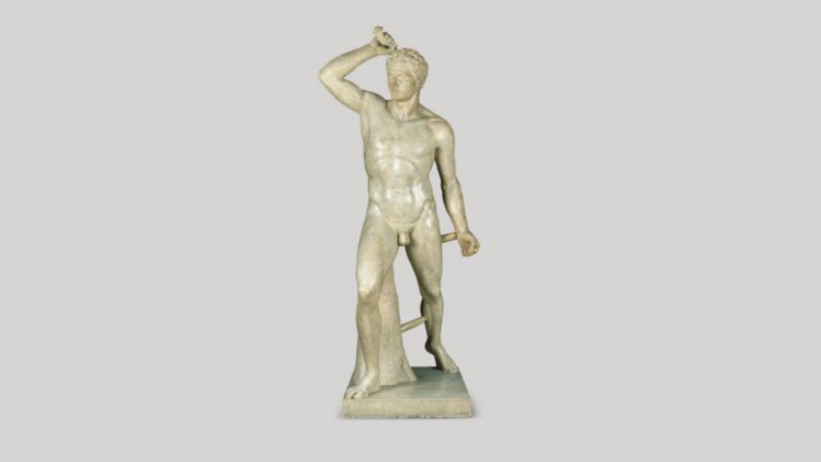 Gladiador Romano (ca. 1830) José María Labastida - Mármol 201 x 86 x 89.5 cm, Museo Nacional de Arte / INBA : Fotografía cortesía del © Museo Nacional de Arte
