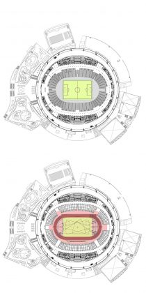 Dynamic design - the stadium in athletics and football mode : Photo credit © Arup Associates