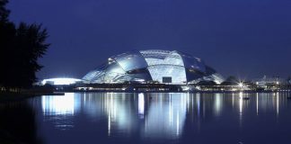 A key feature of the Singapore Sports Hub is the integration of retail restaurant and office space around the stadium. The seamless physical connectivity between these spaces ensures that the precinct is continually busy and active on event and non-event days : Photo credit © Franklin Kwan