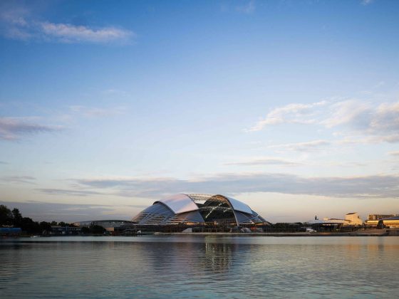 With an elegant 312 m dome Singapore's new stadium is the largest free spanning dome in the world : Photo credit © Christian Richters