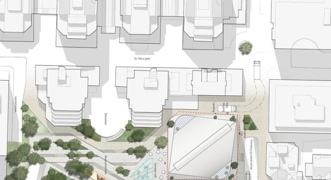 Breiavatnet Lanterna Site Plan 1:500 en Stavanger, Noruega by Schmidt Hammer Lassen Architects : Render © Schmidt Hammer Lassen Architects