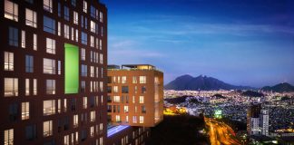 Vista Panorámica desde el Edificio JADE hacia la Ciudad de Monterrey del Proyecto CANTERA : Render cortesía de © Carza