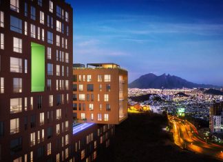 Vista Panorámica desde el Edificio JADE hacia la Ciudad de Monterrey del Proyecto CANTERA : Render cortesía de © Carza
