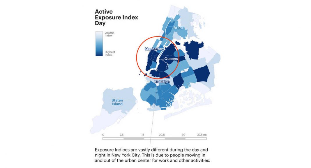 Active Exposure Index Day : Infographic © Senseable City Laboratory :: MIT