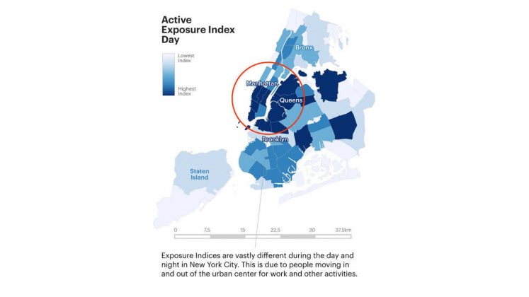 Active Exposure Index Day : Infographic © Senseable City Laboratory :: MIT