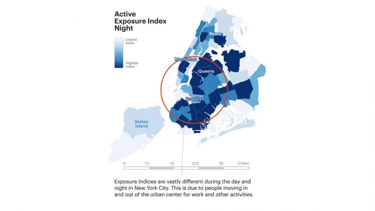 Active Exposure Index Night : Infographic © Senseable City Laboratory :: MIT