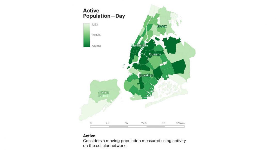 Active Population Day : Infographic © Senseable City Laboratory :: MIT