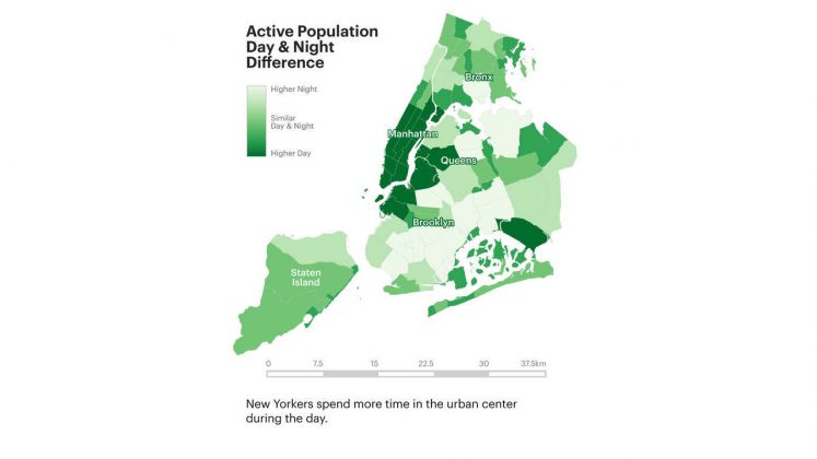 Active Population Day & Night Difference : Infographic © Senseable City Laboratory :: MIT