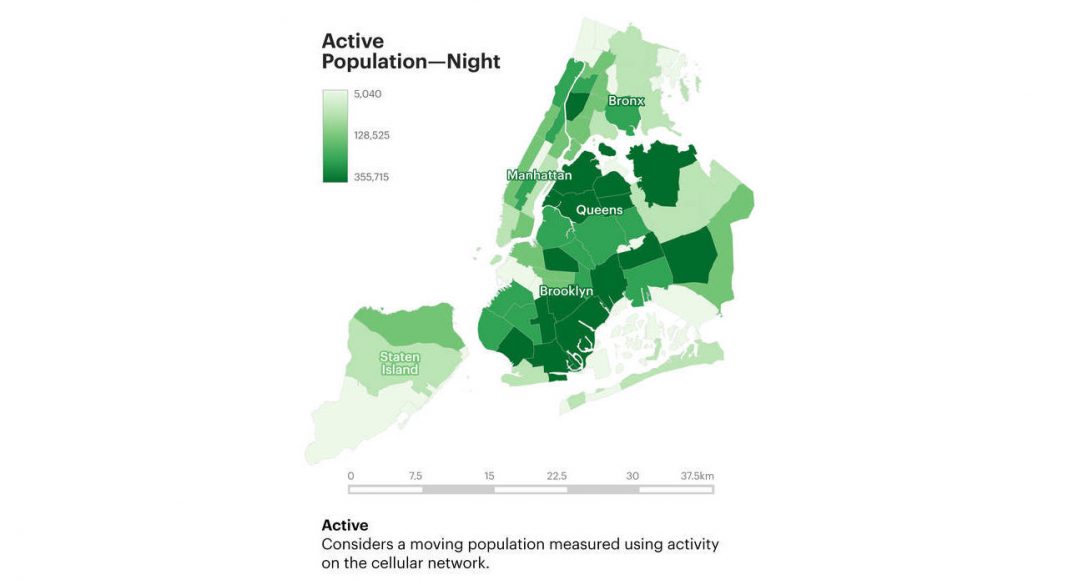 Active Population Night : Infographic © Senseable City Laboratory :: MIT