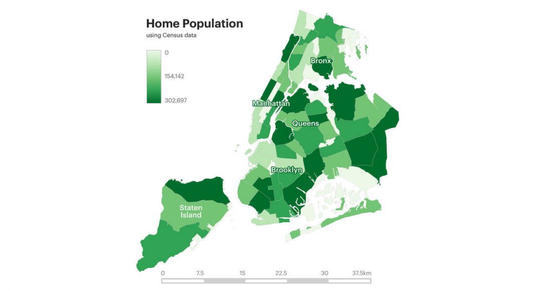 Home Population Using Census Data : Infographic © Senseable City Laboratory :: MIT