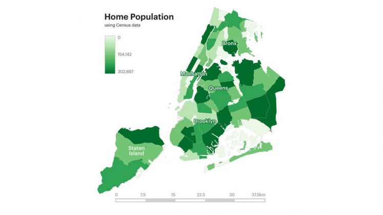 Home Population Using Census Data : Infographic © Senseable City Laboratory :: MIT