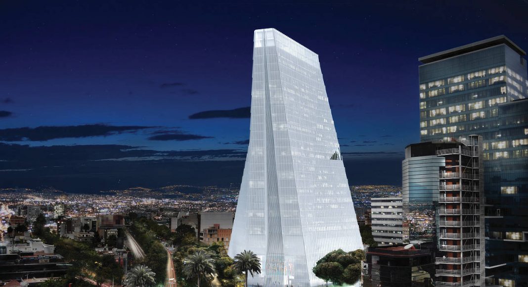 Vista Aérea Nocturna de la Torre Manacar : Render © Pulso Inmobiliario