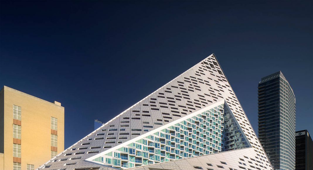 VIΛ 57 West Street View by Night by BIG – Bjarke Ingels Group : Photo credit © Nic Lehoux