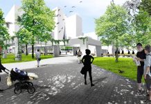 Open corner access - Berri street / Saint-Antoine street (Daudelin block) : Photo credit © NIPPAYSAGE