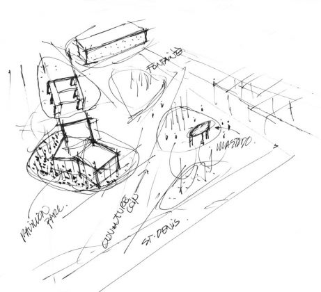 Sketch of relationship between architectural components (Daudelin block) : Photo credit © NIPPAYSAGE