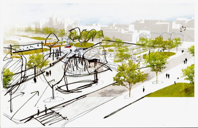 Sketch of spatial relationships along Saint-Denis street (Daudelin block) : Photo credit © NIPPAYSAGE