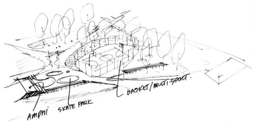 Sketch of main play area features (Gnass block) : Photo credit © NIPPAYSAGE