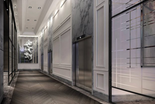 The Jack Elevator Lobby : Photo credit © Norm Li Architectural Graphics