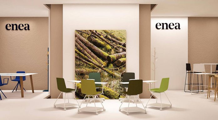 Stand de ENEA para el evento Orgatec edición 2016 en Colonia, Alemania Vista Lateral : Fotografía © ENEA