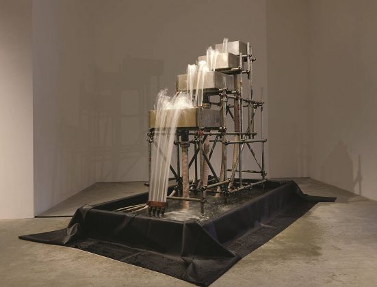 Olafur Eliasson - Reversed waterfall, 1998 - Scaffolding, steel, water, wood, foil, pump, hose - 312 x 278 x 160 cm - Leeum, Samsung Museum of Modern Art, Seoul, 2016 : Photo Hyunsoo Kim, Courtesy of Thyssen-Bornemisza Art Contemporary Collection, Vienna © Olafur Eliasson