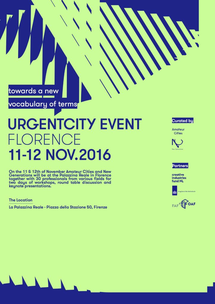 UrgentCity - Towards a New Vocabulary of Terms : Poster © Amateur Cities and © New Generations
