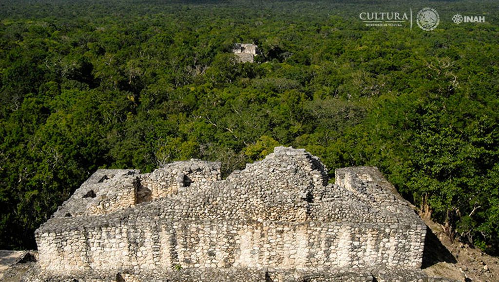 Vista panorámica de la Zona Arqueológica de Calakmul : Foto © Julio Bronimann. INAH