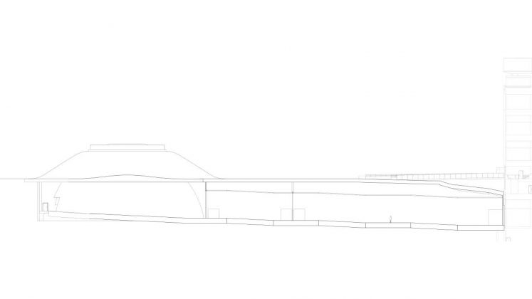 ARoS Next Level Section A - A' Schmidt Hammer Lassen Architects : Drawing © Schmidt Hammer Lassen Architects