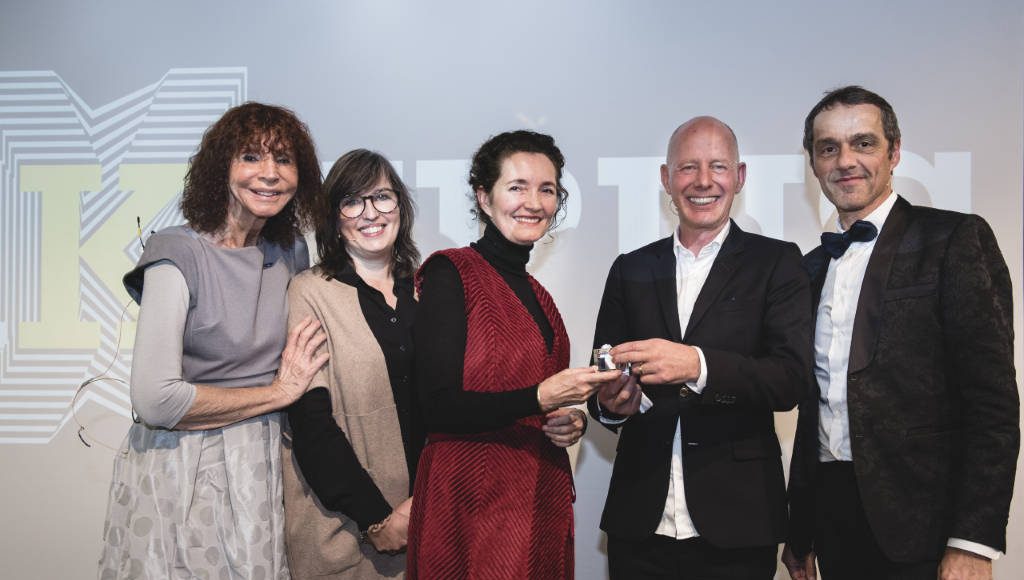 (left to right) Kristin Feireiss (Aedes Architecture Forum), Nathalie de Vries (Chairperson BNAKubus), Caroline Bos, Ben van Berkel, Fred Schoorl (Director BNA) : Photo ©JustJusta Photography