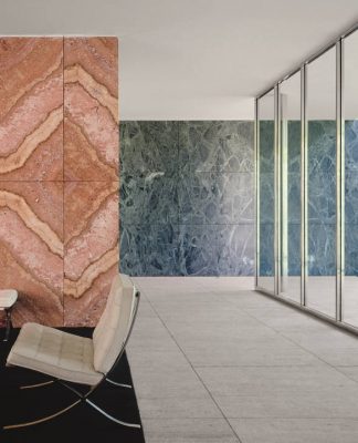 Interior of Barcelona Pavillon, Barcelona, Spain, 1928-1929. Contemporary photograph : Copyright © 2015 VG Bild-Kunst, Bonn/Photo: Klaus Frahm
