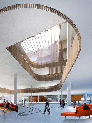 New Shanghai Library Interior in Shanghai, China by Schmidt Hammer Lassen Architects : Render © Schmidt Hammer Lassen Architects