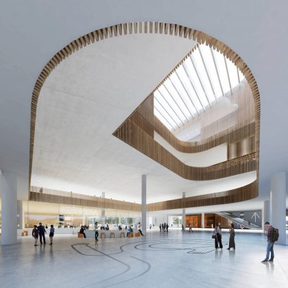 New Shanghai Library Interior in Shanghai, China by Schmidt Hammer Lassen Architects : Render © Schmidt Hammer Lassen Architects