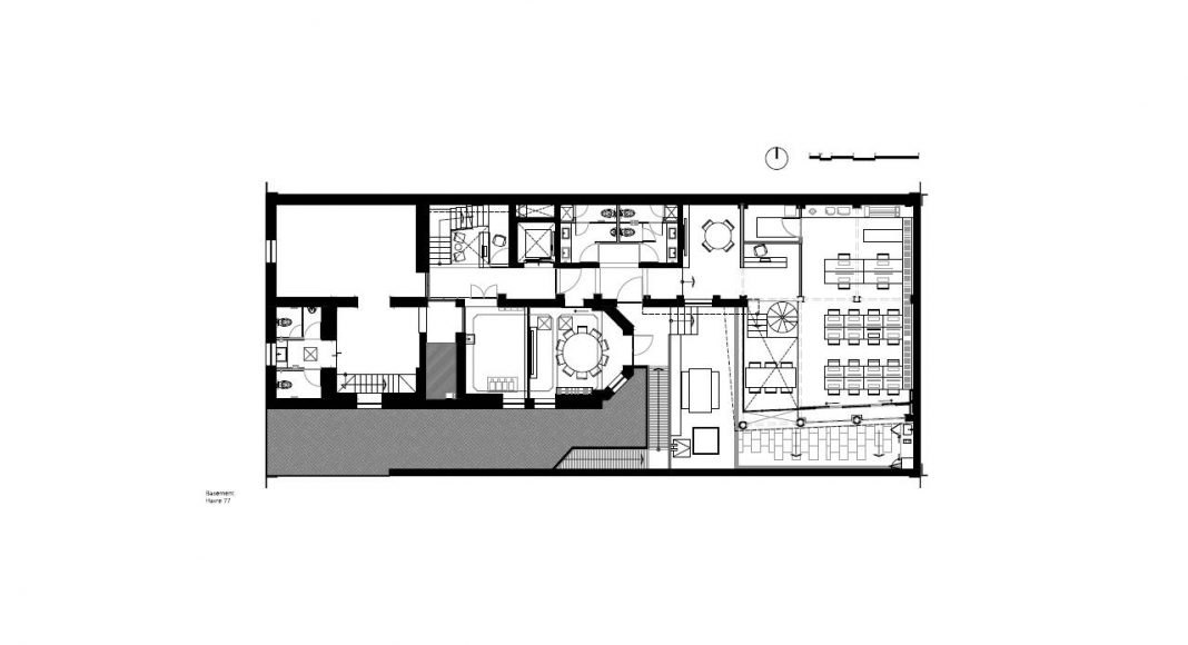 Havre 77 Planta del Sótano por el estudio Francisco Pardo Arquitecto : Dibujo © Francisco Pardo Arquitecto