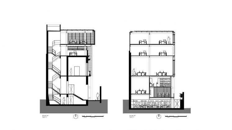 Havre 77 Cortes Transversales por el estudio Francisco Pardo Arquitecto : Dibujo © Francisco Pardo Arquitecto