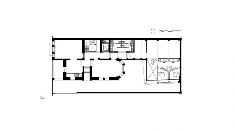 Havre 77 Planta Mezzanine por el estudio Francisco Pardo Arquitecto : Dibujo © Francisco Pardo Arquitecto