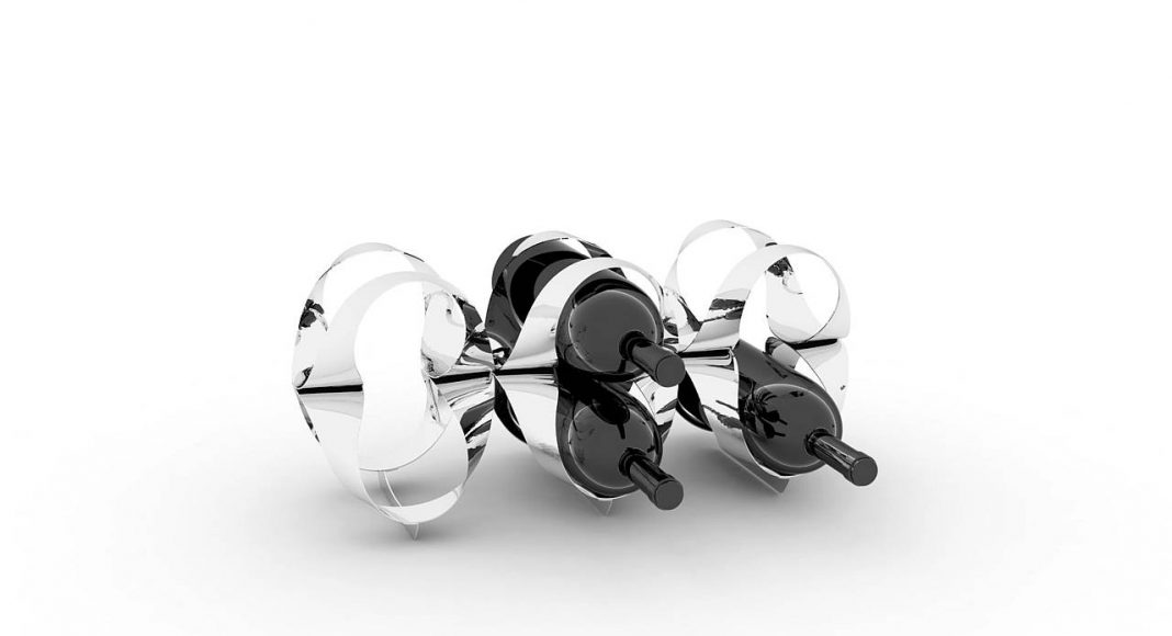 Ribbon Wine Rack, designed by Ben van Berkel / UNStudio for Alessi : Photo © UNStudio