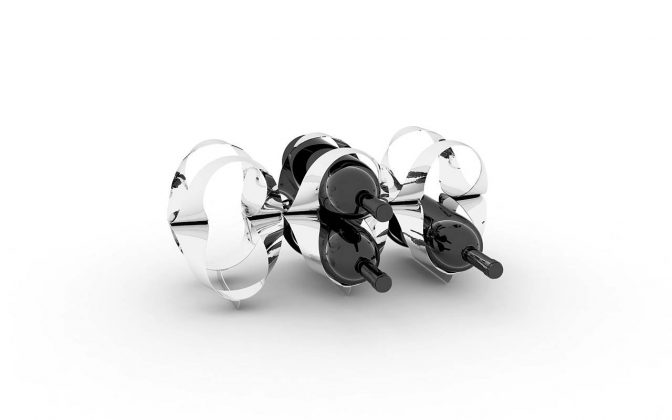 Ribbon Wine Rack, designed by Ben van Berkel / UNStudio for Alessi : Photo © UNStudio