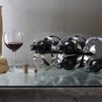 Ribbon Wine Rack, designed by Ben van Berkel / UNStudio for Alessi : Photo courtesy of © Alessi