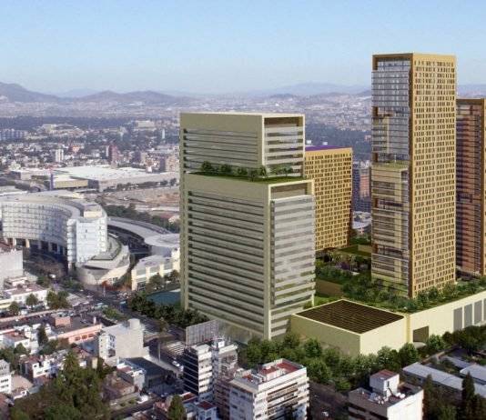 Vista Aérea Horizontal del Desarrollo Residencial Miyana : Render © Legorreta + Legorreta (L+L)