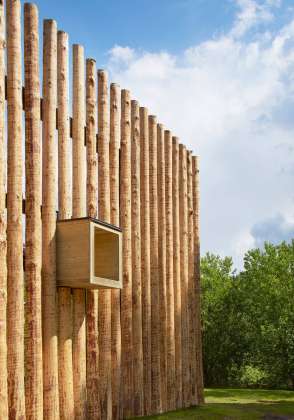 The façade timber and boxes are untreated and will age simultaneously : Photo credit © Åke E:son Lindman