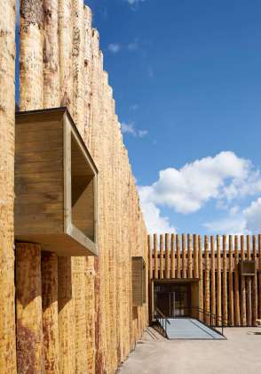 The façade timber and boxes are untreated and will age simultaneously : Photo credit © Åke E:son Lindman